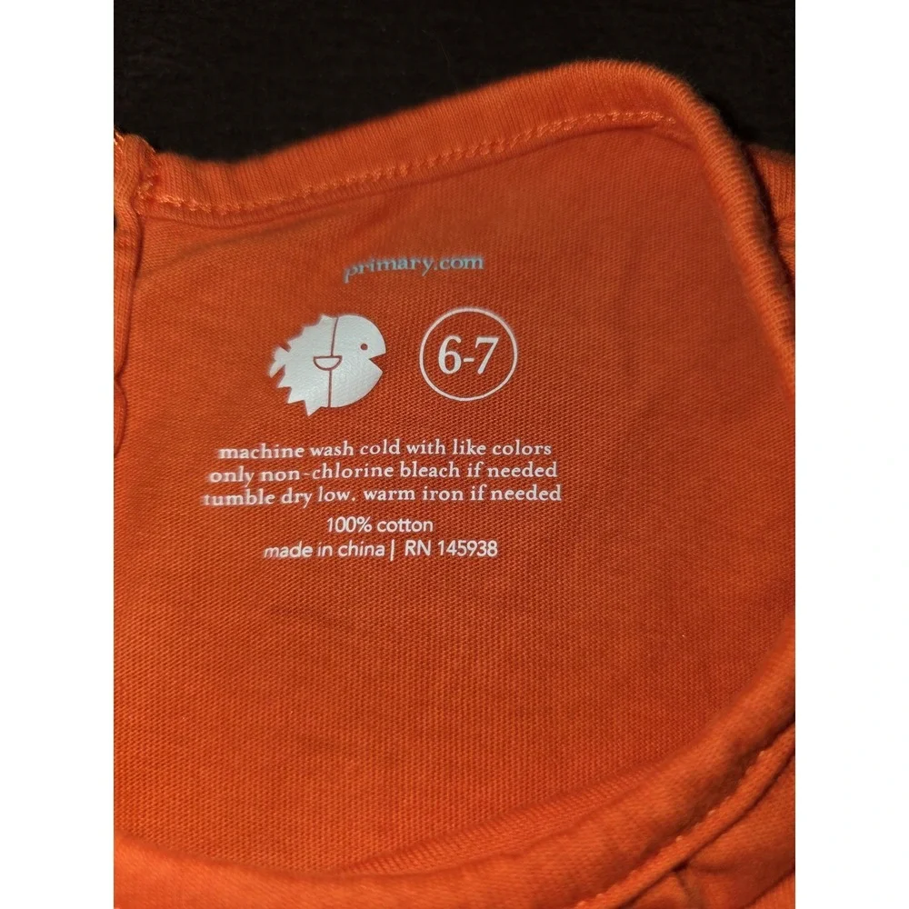Primary orange dress size 6 7 solid color
